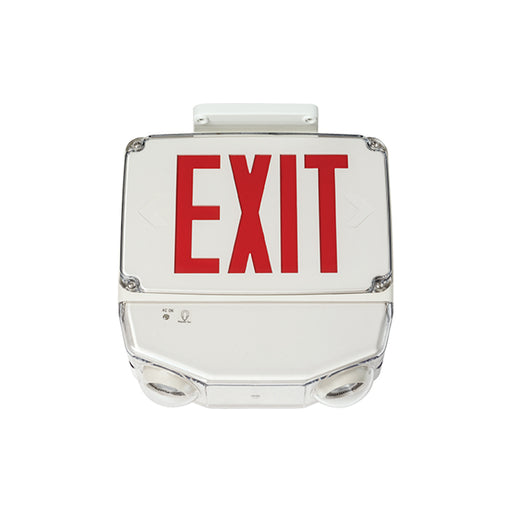 Lithonia WLTC 1 R TPS M4 LED Exit Combo, Universal Mount, Single Face, Red Letters, White Housing, Tamperproof Screw Hardware