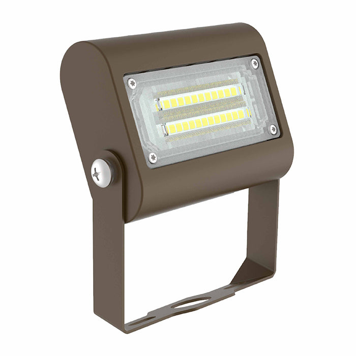 Westgate LFX 15W LED Extra Small Flood Light with U Bracket, 1950 Lumens, 0-10V Dimming, 120-277V, Dark Bronze