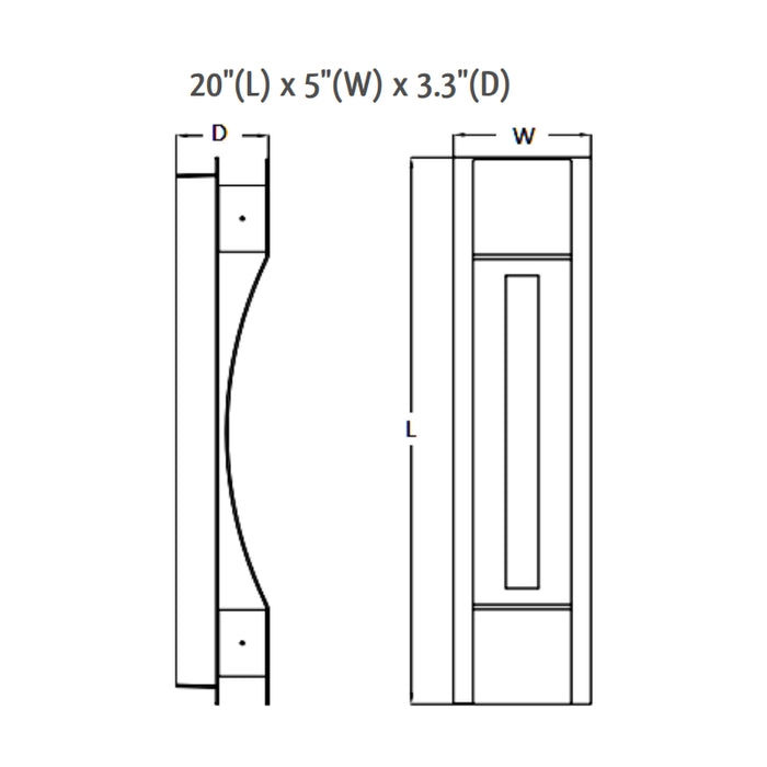 Westgate CRE-04 Crest Curve 10W 20" Tall, LED Outdoor Wall Sconce, 100-277V