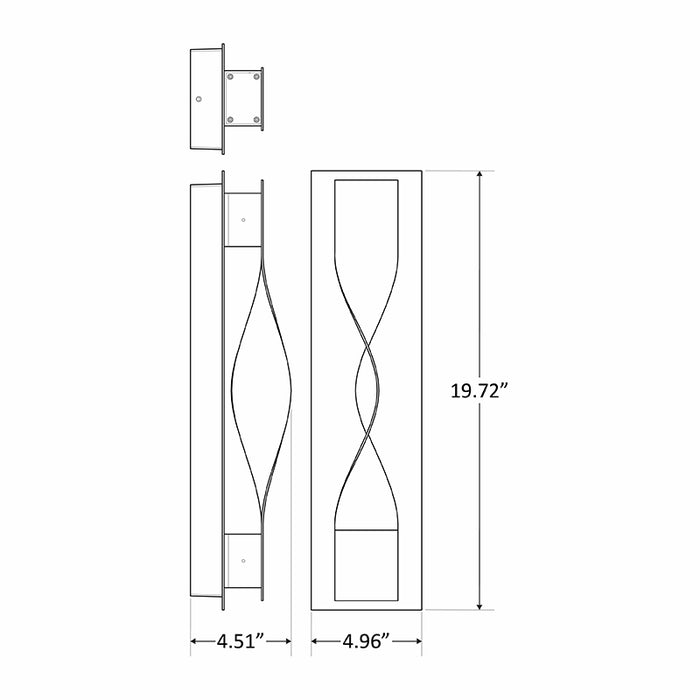 Westgate CRE-HL20-08 Crest Crush 20W, 20" Tall LED Outdoor Wall Sconce, 1800 Lumens, 100-277V