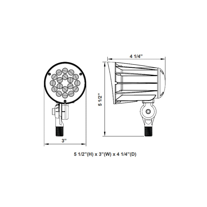 Westgate FLD2 15W LED Garden Bullet Light, 3000K
