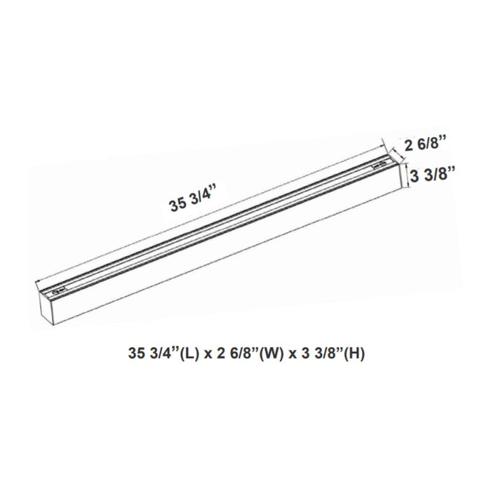 Westgate SCX 3FT  2-3/4"30W LED Linkable Linear Light, CCT Selectable, Up to 3551 Lm, Louver Lens, 120-277V
