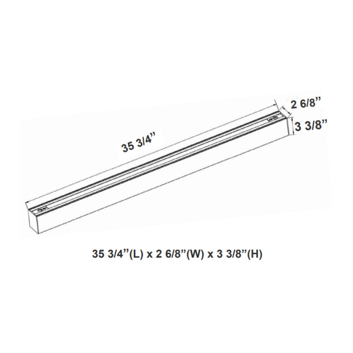 Westgate SCX 3FT, 2-3/4" 30W LED Direct Seamless Linkable Linear Lights, CCT Selectable, 120-277V