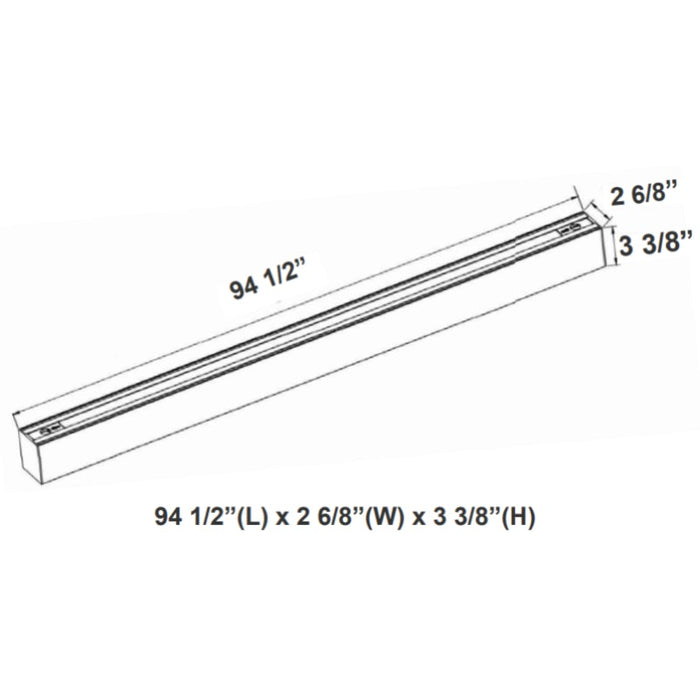 Westgate SCX 8FT, 2-3/4"W, LED Linear Lighting System, CCT Selectable, Up to 9420 Lm, Louver Lens, 120-277V