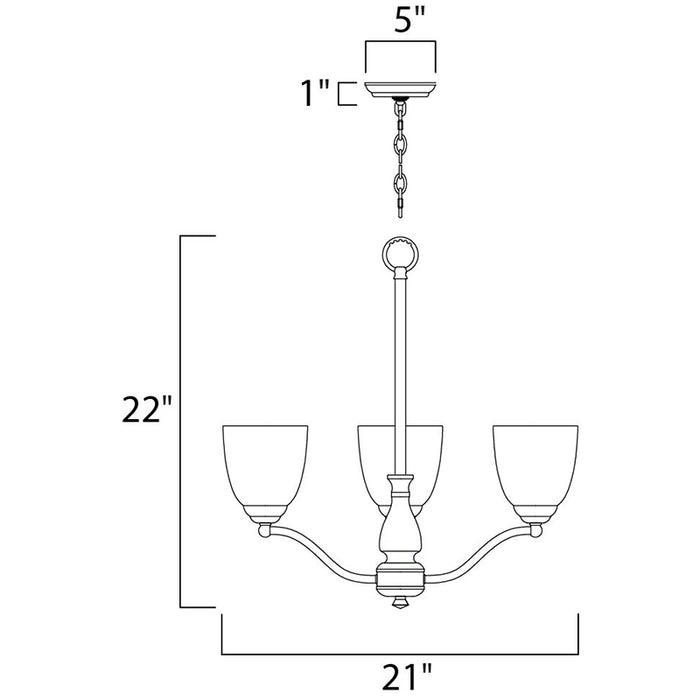 Maxim 10064FT Stefan 3-lt 21" Chandelier
