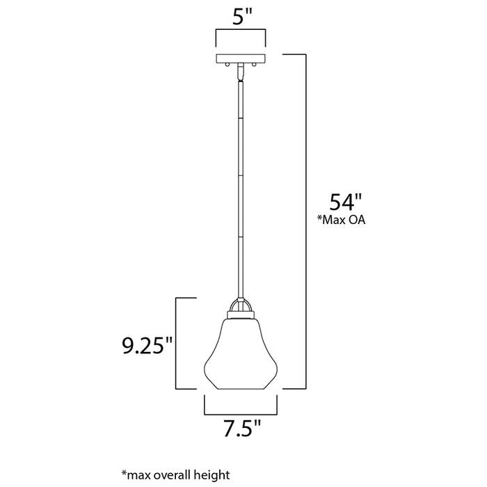 Maxim 10091 Dianne 1-lt 8" Pendant