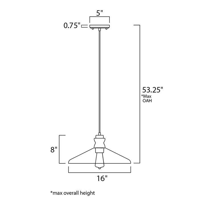 Maxim 10100 Nelson 1-lt 16" Pendant