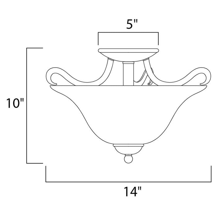Maxim 10120 Basix 2-lt 14" Semi Flush Mount