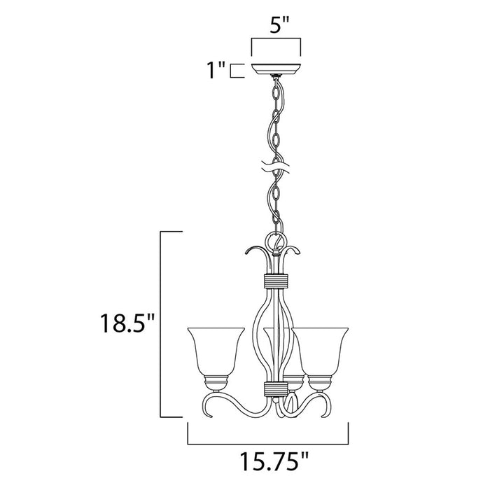 Maxim 10123 Basix 3-lt 16" Chandelier
