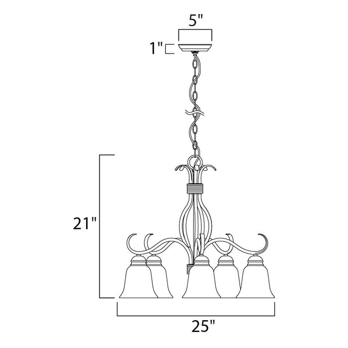 Maxim 10124 Basix 5-lt 25" Chandelier