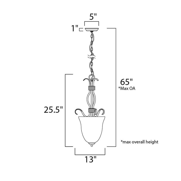 Maxim 10130 Basix 2-lt 13" Entry Foyer Pendant
