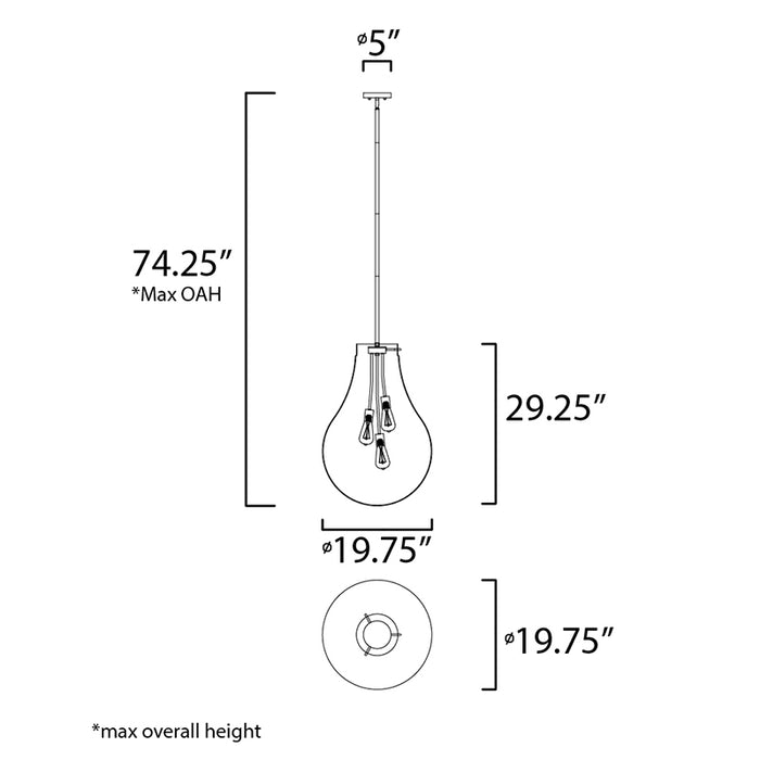 Maxim 10166 Gourd 3-lt 20" Pendant