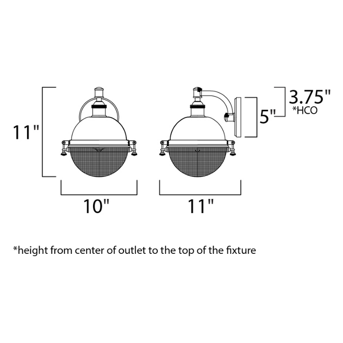Maxim 10182 Portside 1-lt 11" Tall Outdoor Wall Sconce