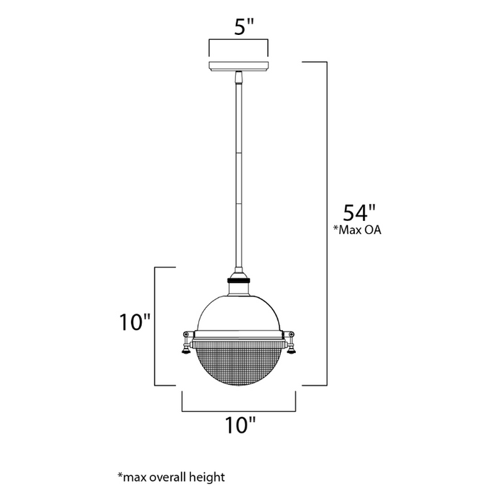 Maxim 10184 Portside 1-lt 10" Outdoor Pendant