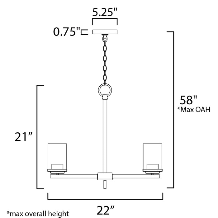 Maxim 10205CL Corona 5-lt 22" Chandelier