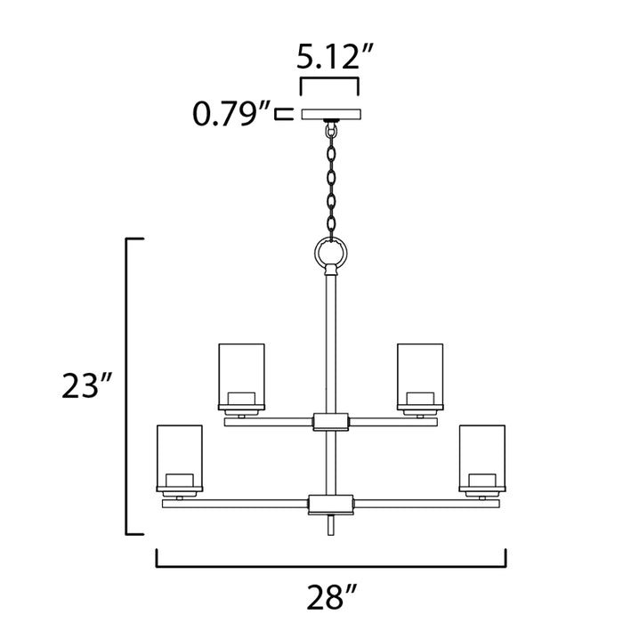 Maxim 10206FT Corona 9-lt 28" Chandelier, Frosted Glass