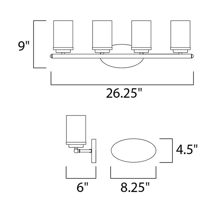 Maxim 10214CL Corona 4-lt 26" Bath Vanity