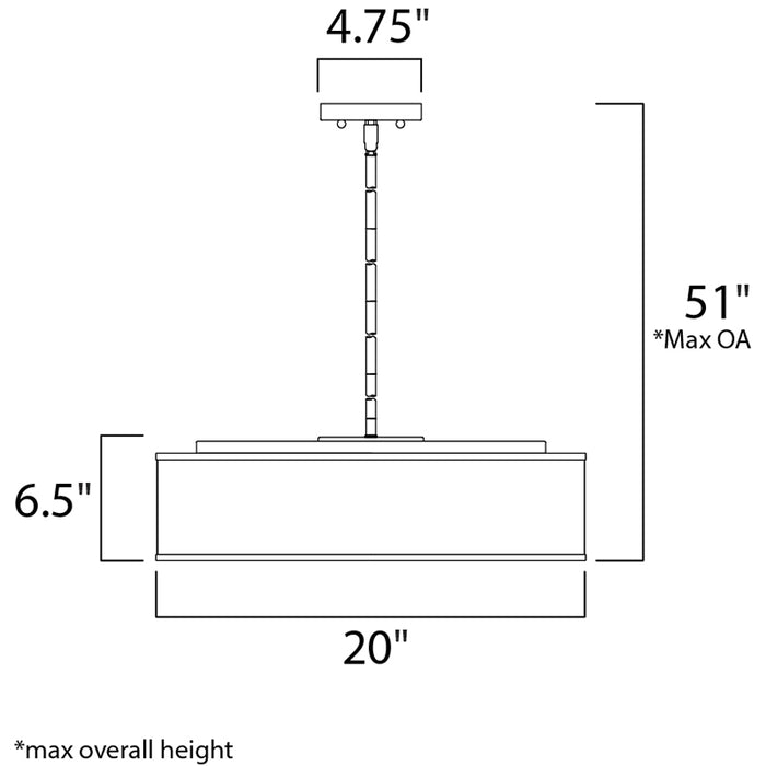 Maxim 10226 Prime 5-lt 20" LED Pendant