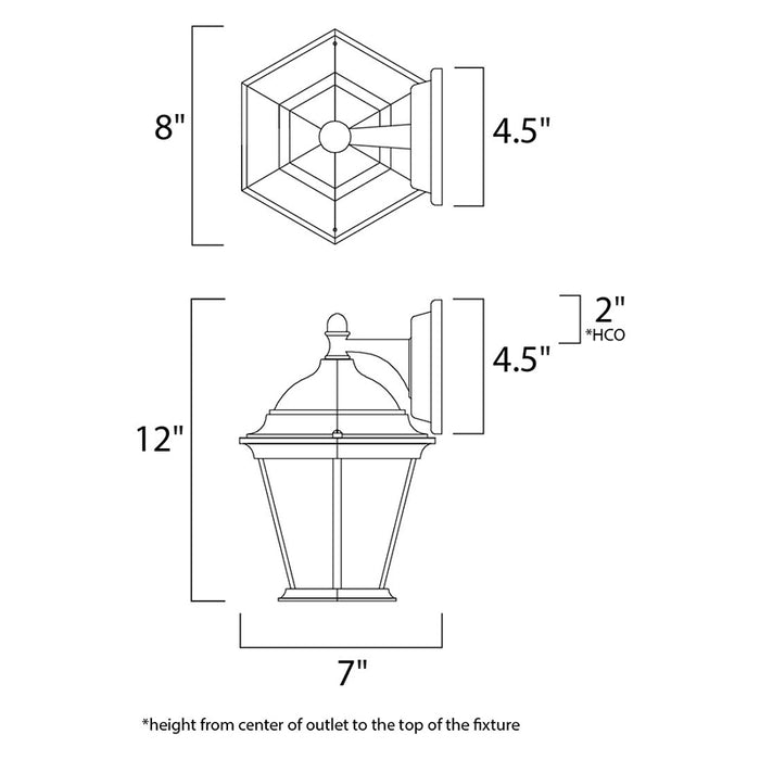 Maxim 1024 Builder Cast 1-lt 12" Tall Outdoor Wall Lantern