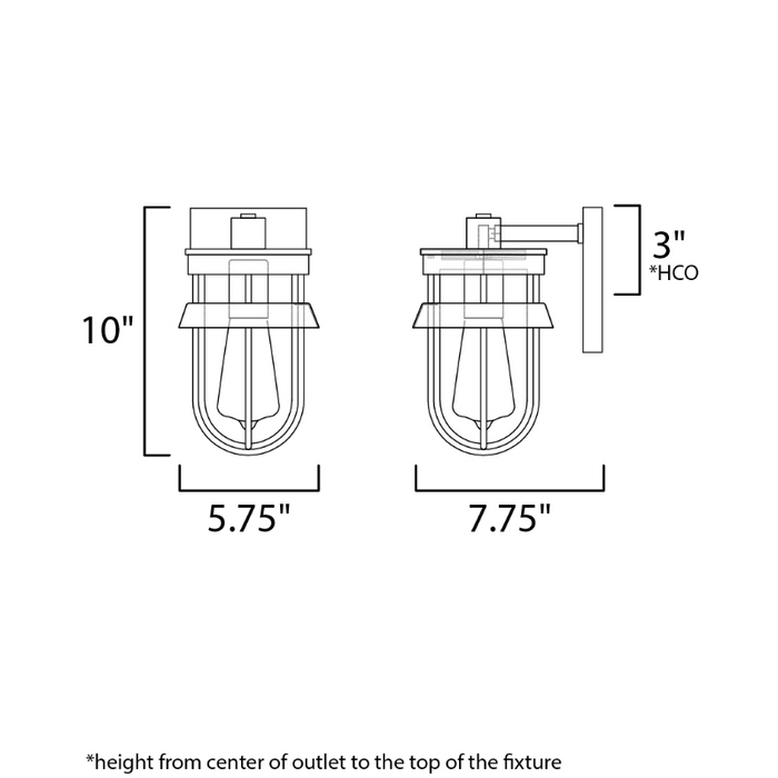 Maxim 10265 Breakwater 1-lt 10" Tall Outdoor Wall Sconce
