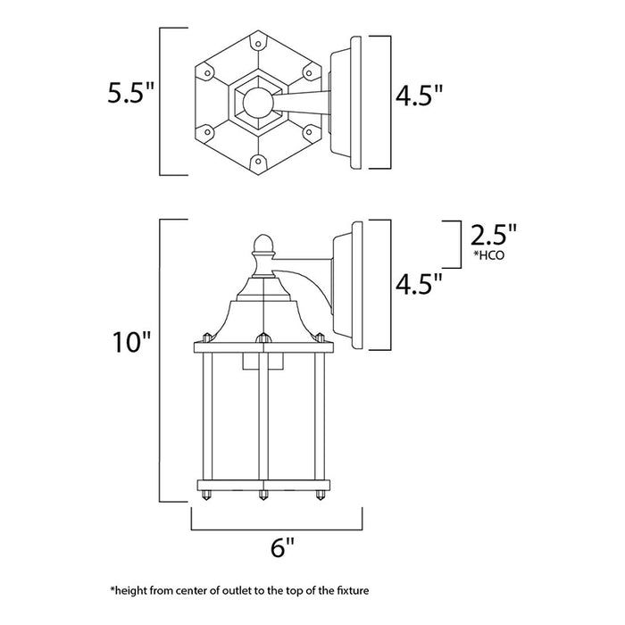 Maxim 1026 Builder Cast 1-lt 10" Tall Outdoor Wall Lantern