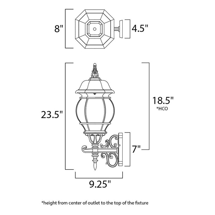 Maxim 1033 Crown Hill 3-lt 24" Tall Outdoor Wall Lantern