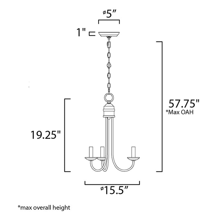 Maxim 10343 Logan 3-lt 16" Candle Chandelier