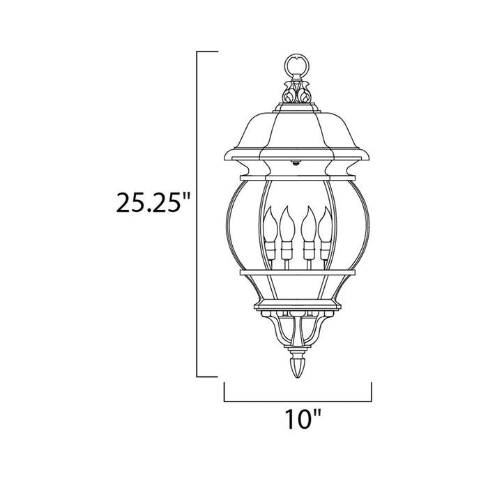 Maxim 1039 Crown Hill 4-lt 10" Outdoor Hanging Lantern
