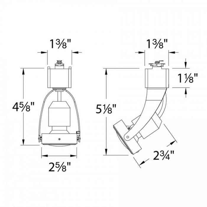 WAC JTK-104LED 8W LED Miniature Line Voltage Track Head, J/J2 Track