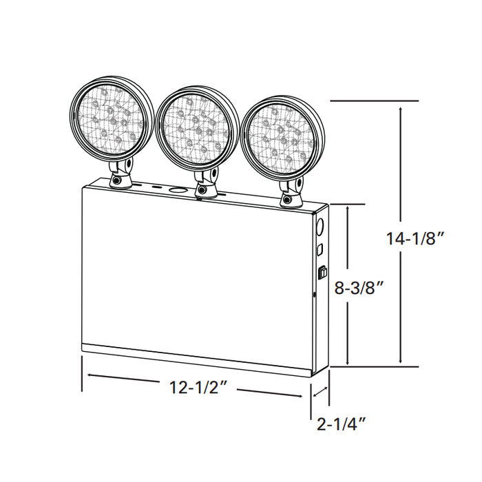 AtLite 10REL72-LED83 Rival 3-Head LED Emergency Light