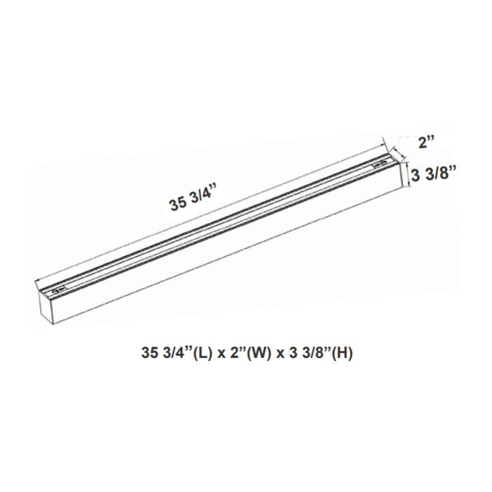 Westgate SCX2 3FT 30W 2" Width, LED Linkable Linear Light, CCT Selectable, Up to 3133 Lm, Dimmable, 120-277V