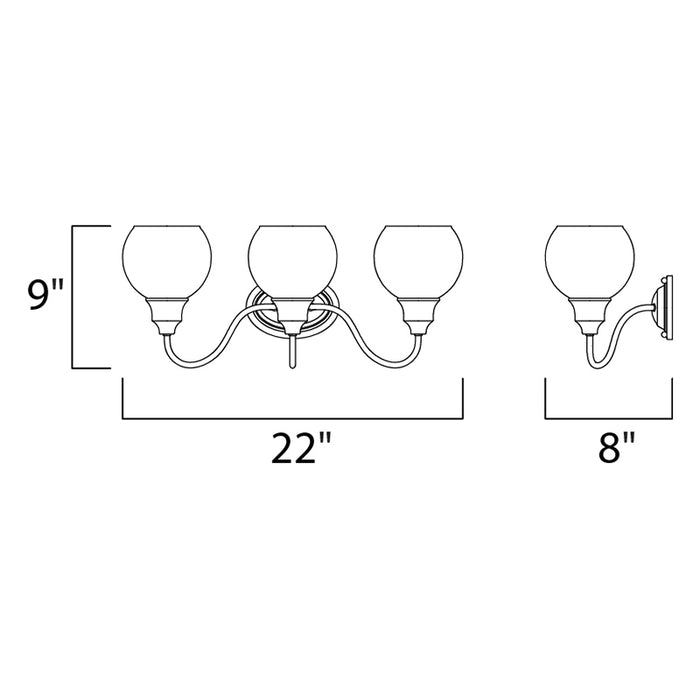 Maxim 1113CL Ballord 3-lt 22" Bath Vanity