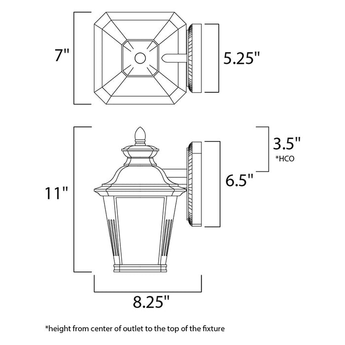 Maxim 1123 Knoxville 1-lt 11" Tall Outdoor Wall Lantern