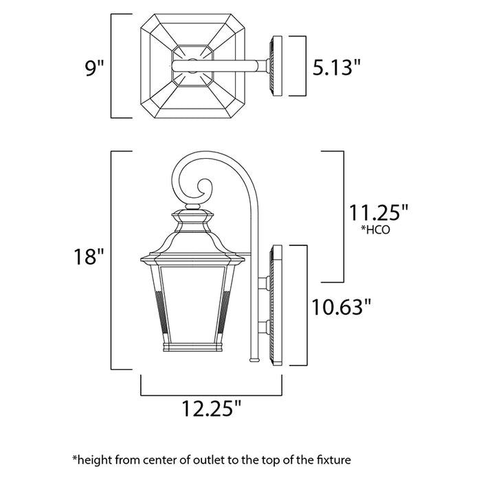 Maxim 1125 Knoxville 1-lt 19" Tall Outdoor Wall Lantern