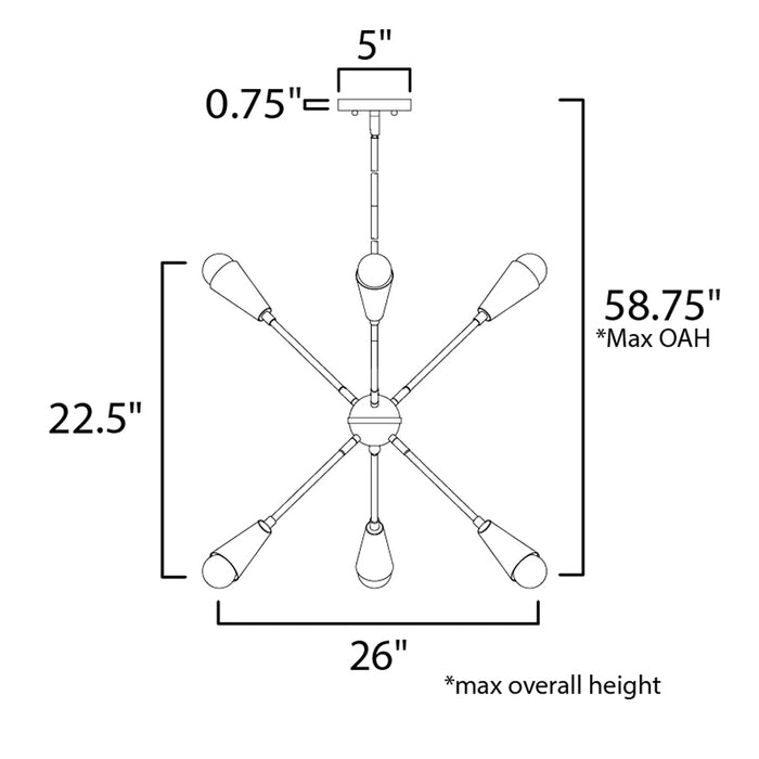 Maxim 11266 Lovell 6-lt 26" Pendant