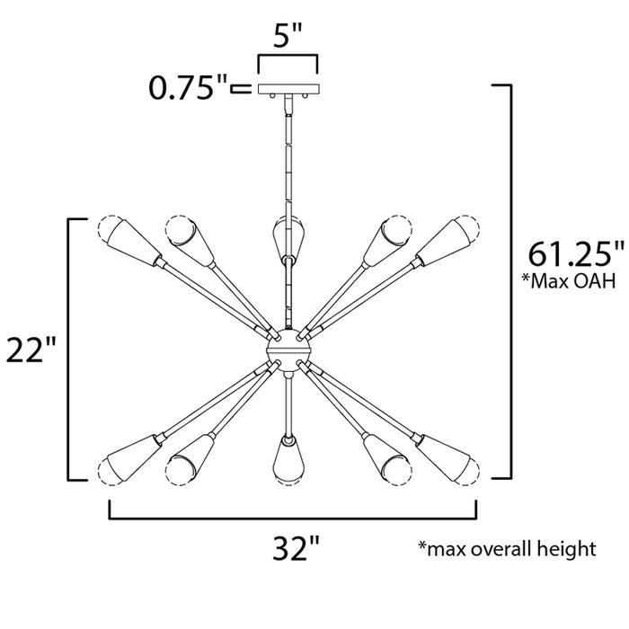 Maxim 11268 Lovell 10-lt 32" Pendant