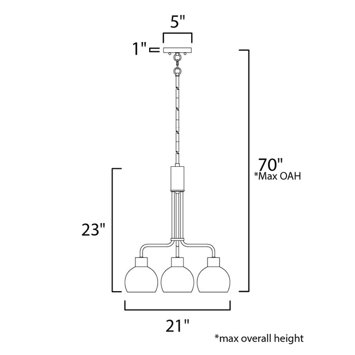 Maxim 11276 Coraline 3-lt 21" Chandelier