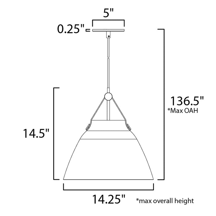 Maxim 11356 Nordic 1-lt 14" Pendant