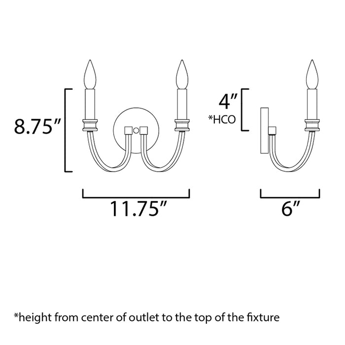 Maxim 11372 Charlton 2-lt 12" Wall Sconce