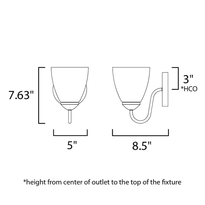 Maxim 11381 Axis 1-lt 8" Tall Strip Bath Vanity