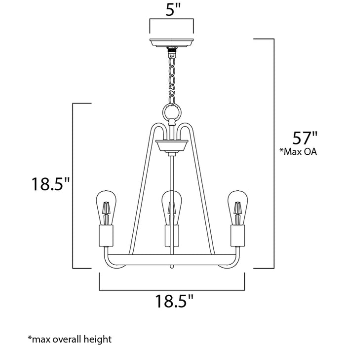Maxim 11733 Haven 3-lt 19" Chandelier