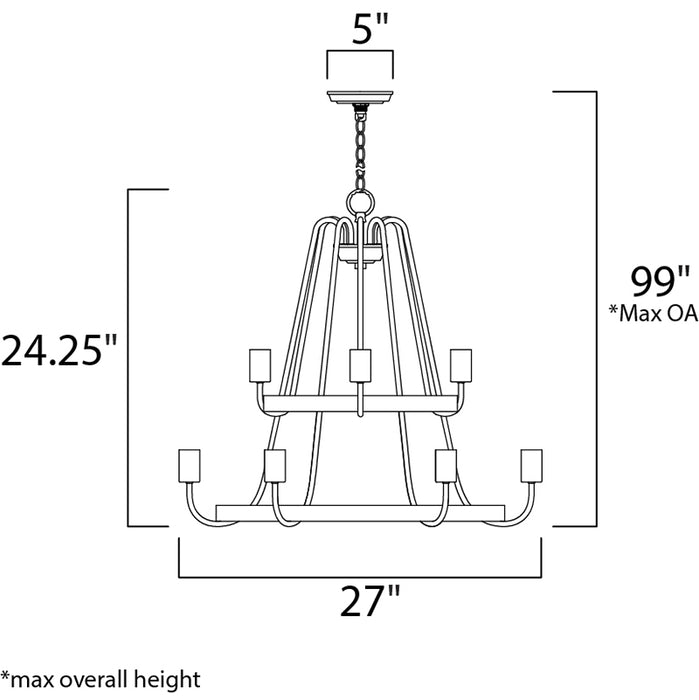 Maxim 11737 Haven 9-lt 27" Chandelier