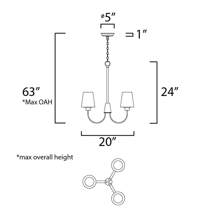 Maxim 11823 Shelter 3-lt 20" Chandelier