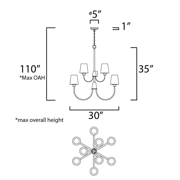 Maxim 11826 Shelter 9-lt 30" Chandelier
