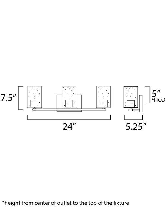Maxim 11843CD Sleek 3-lt 24" Bath Vanity