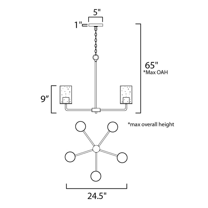 Maxim 11846CD Sleek 5-lt 25" Chandelier