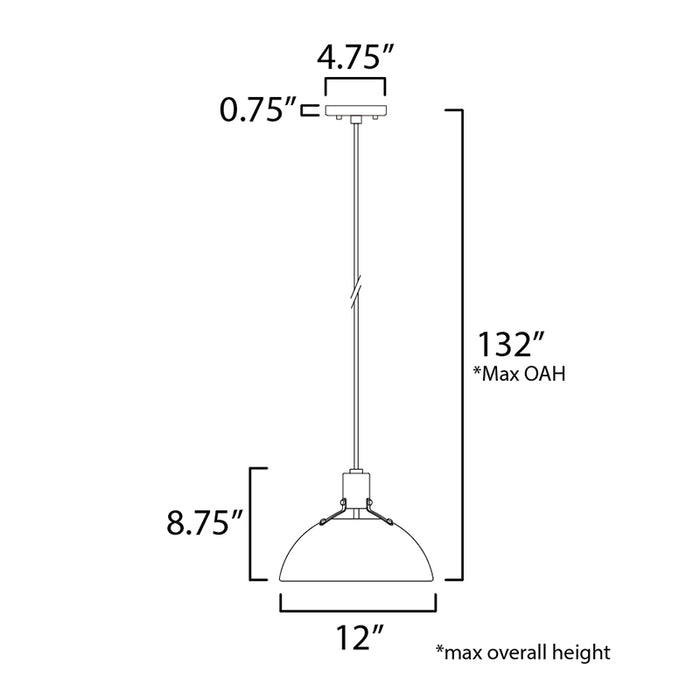 Maxim 12042 Dawn 1-lt 12" Pendant
