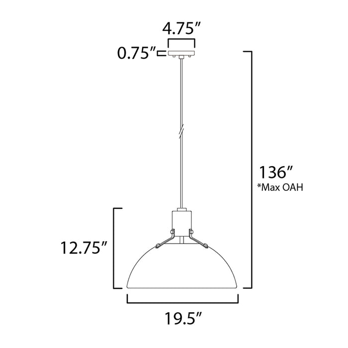 Maxim 12048 Dawn 1-lt 20" Pendant