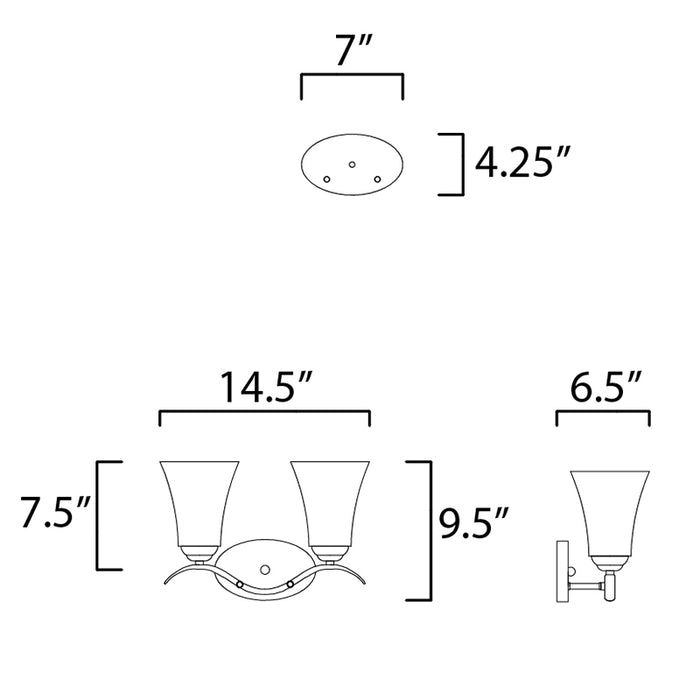 Maxim 12082 Vital 2-lt 15" Bath Vanity