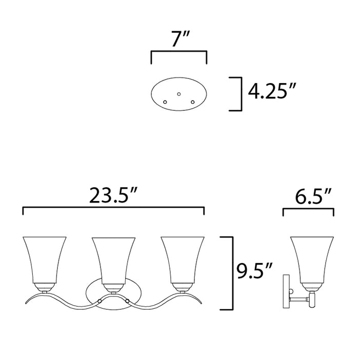 Maxim 12083FT Vital 3-lt 24" Bath Vanity